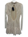 Michael Costello Size S Beige Nylon & Spandex Sheer Lace Mini Ruffle Dress Beige / S