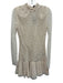 Michael Costello Size S Beige Nylon & Spandex Sheer Lace Mini Ruffle Dress Beige / S
