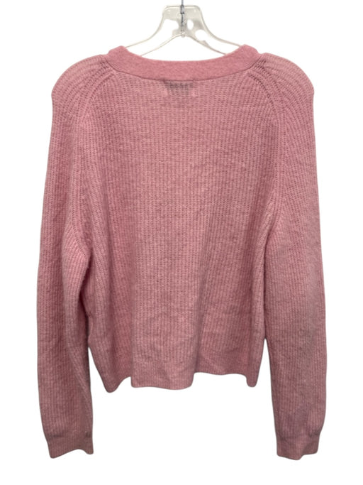 Ganni Size XS Pink Wool & Polyamide Knit Buttons Long Sleeve Cardigan Sweater Pink / XS