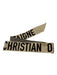 Christian Dior Black & Beige Silk Monogram Pattern Thin scarf Black & Beige / One Size
