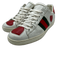 Gucci Shoe Size 39 White & Red Leather Low Top lace up Sneakers White & Red / 39