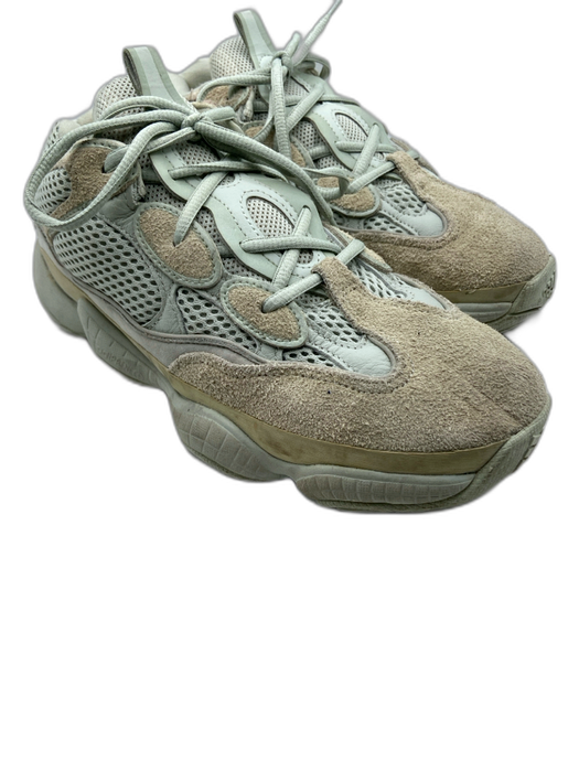 Adidas Yeezys Shoe Size 7.5 Greige Leather Perforated Low Top Sneakers Greige / 7.5