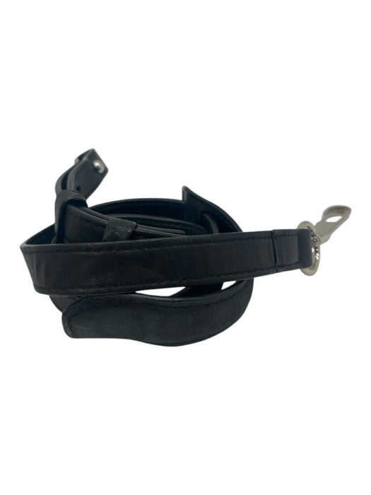 Alexander Wang Black Leather Silvertone hardware Zip Detail Backpack Bag Black