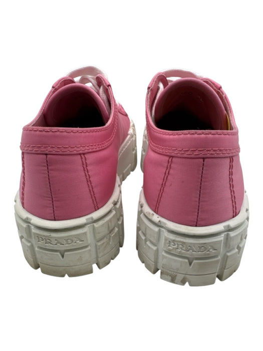 Prada Shoe Size 39 Pink & White Nylon Platform lace up Box & Bag inc Shoes Pink & White / 39