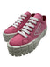Prada Shoe Size 39 Pink & White Nylon Platform lace up Box & Bag inc Shoes Pink & White / 39