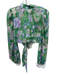 Olivaceous Size M Green & Multi Polyester Sheer Floral Long Balloon Sleeve Top Green & Multi / M