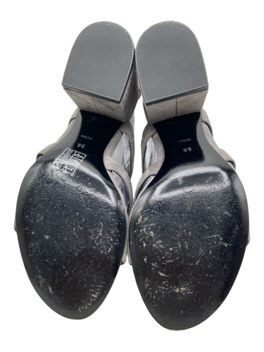Alexander Wang Shoe Size 38 Grey Suede Gladiator Ankle Buckle Block Heel Sandals Grey / 38