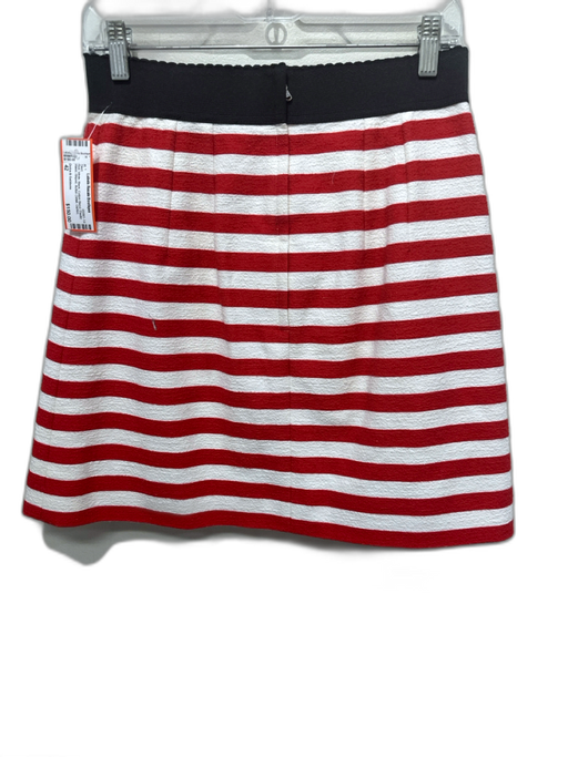 Dolce & Gabbana Size 42 Red, White, Black Cotton Blend Elastic Waist Skirt Red, White, Black / 42