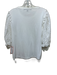 Veronica Beard Jeans Size Medium White Cotton Blend Half Puff Sleeve Top White / Medium