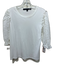 Veronica Beard Jeans Size Medium White Cotton Blend Half Puff Sleeve Top White / Medium