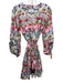 Alexis Size Medium Pink, Green, Blue Polyester Long puff sleeve Tiered Dress Pink, Green, Blue / Medium
