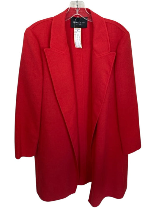 Lafayette 148 Size M Tomato Wool Lapel Long Sleeve Full length Coat Tomato / M