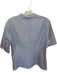 Boss Size Est L Gray & White Cotton Blend Short Sleeve Striped Split Neck Top Gray & White / Est L