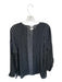 Vince Size 10 Black & White Silk Long Sleeve Pinstripe Split Neck Top Black & White / 10