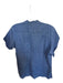 Frank & Eileen Size L Navy Linen Short Sleeve Collar Button Down Top Navy / L