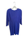 Escada Size 40 Royal Purple Viscose Blend Long Sleeve Pleat Detail Midi Dress Royal Purple / 40