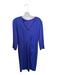 Escada Size 40 Royal Purple Viscose Blend Long Sleeve Pleat Detail Midi Dress Royal Purple / 40