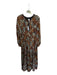 Kobi Halperin Size M Brown & Black Silk Blend Long Balloon Sleeve Lined Dress Brown & Black / M