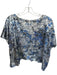 Alberto Makali Size Est L Gray & Blue Sequin Short Balloon Sleeve Scoop Neck Top Gray & Blue / Est L