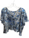 Alberto Makali Size Est L Gray & Blue Sequin Short Balloon Sleeve Scoop Neck Top Gray & Blue / Est L