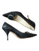 Prada Shoe Size 40 Black & Silver Leather Buckle SHW Stiletto Pointed Toe Pumps Black & Silver / 40