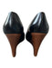Christian Louboutin Shoe Size 41 Black & Brown Leather Wood Detail Wedge Wedges Black & Brown / 41