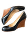 Christian Louboutin Shoe Size 41 Black & Brown Leather Wood Detail Wedge Wedges Black & Brown / 41