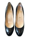 Christian Louboutin Shoe Size 41 Black & Brown Leather Wood Detail Wedge Wedges Black & Brown / 41