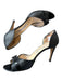 Manolo Blahnik Shoe Size 39.5 Black Raffia & Leather Stiletto Buckle Sandals Black / 39.5