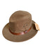 Tom Beckbe NWT Brown Coated Canvas Leather Band Packable Men's Hat Brown