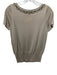Escada Size S / 34 Beige Virgin Wool Beaded Chain Button Down Sweater Set Beige / S / 34