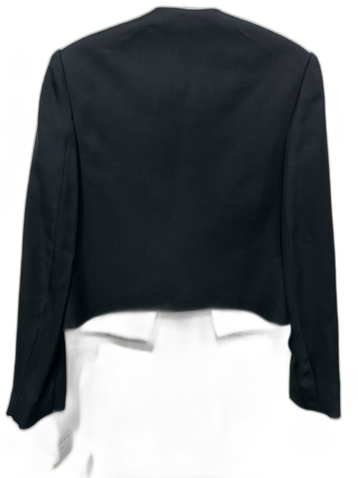 Lanvin Size S / 36 Black & White Viscose Open Front Bow Long Sleeve Jacket Black & White / S / 36