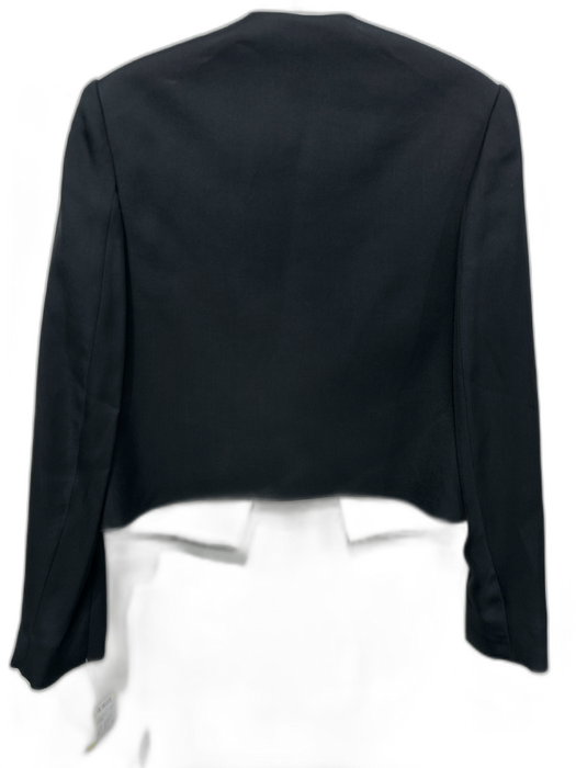 Lanvin Size S / 36 Black & White Viscose Open Front Bow Long Sleeve Jacket Black & White / S / 36