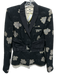 Etro Size S / 40 Black, Gold, Silver Cotton Blend Floral Jacquard Button Jacket Black, Gold, Silver / S / 40