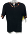 M Missoni Size S / 42 Black, Pink, Gold Viscose Twill Crew Neck Short Sleeve Top Black, Pink, Gold / S / 42