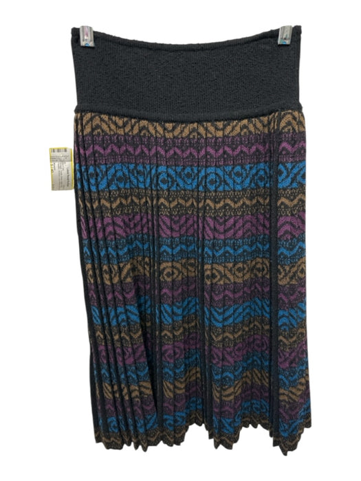 Missoni Size S / 40 Purple, Brown, Black Wool Pleated Abstract Skirt Set Purple, Brown, Black / S / 40