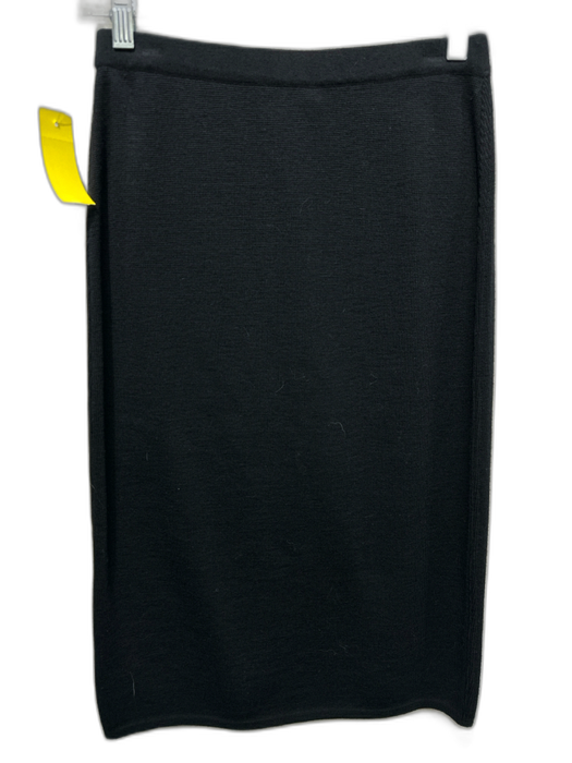 Salvatore Ferragamo Size L Black Fleece Wool Elastic Waist Pencil Skirt Black / L