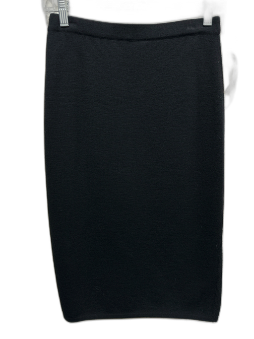 Salvatore Ferragamo Size L Black Fleece Wool Elastic Waist Pencil Skirt Black / L