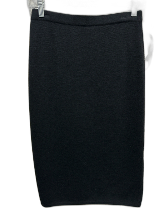 Salvatore Ferragamo Size L Black Fleece Wool Elastic Waist Pencil Skirt Black / L