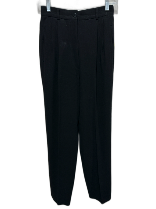 Giorgio Armani Size XS Black Wool Pockets Straight High Rise Pants Black / XS