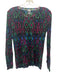 M Missoni Size S Black, Pink, Green Viscose Abstract Long Sleeve Top Black, Pink, Green / S
