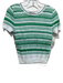 Class Roberto Cavali Size 10 White & Green Cotton Ribbed Detail short sleeve Top White & Green / 10
