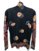 Etro Size S / 42 Black, yellow, Pink Silk Blend Floral Abstract Turtle Neck Top Black, yellow, Pink / S / 42