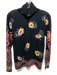 Etro Size S / 42 Black, yellow, Pink Silk Blend Floral Abstract Turtle Neck Top Black, yellow, Pink / S / 42