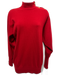 Chanel Size M Red Cashmere Turtle Neck Gold Button Detail Long Sleeve Sweater Red / M