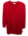 St John Size P Red Wool Blend Long Sleeve Button Front Gold button Sweater Red / P