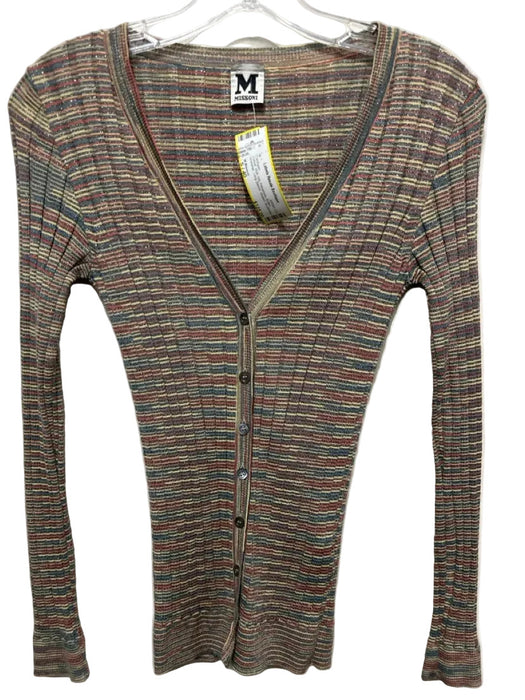 M Missoni Size S / 40 Yellow, blue, red Polyamide Button Shimmer Cardigan
