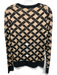 Boss Hugo Boss Size S Black & Tan Viscose Geometric Long Sleeve Weave Sweater Black & Tan / S
