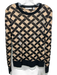 Boss Hugo Boss Size S Black & Tan Viscose Geometric Long Sleeve Weave Sweater Black & Tan / S