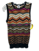 M Missoni Size XS / 38 Black, Orange, Pink Merino Wool Abstract Sleeveless Top Black, Orange, Pink / XS / 38